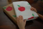 Easy Apple Printed Book Covers from a Paper Bag
