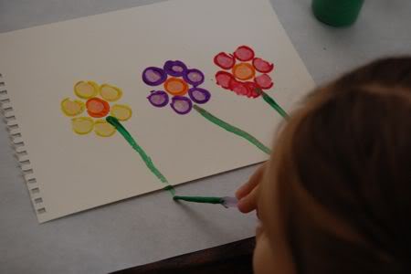 easy paintings of flowers for kids