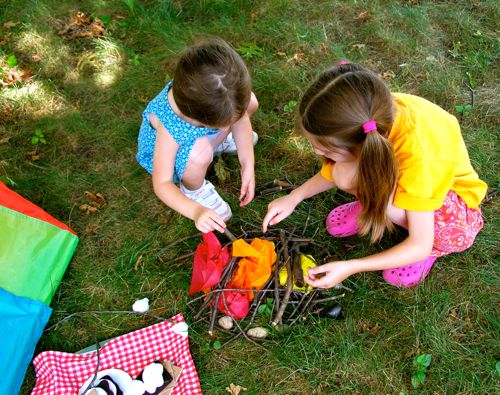 pretend play camping