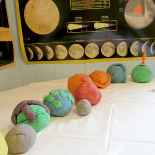 Play Dough to extend learning about space