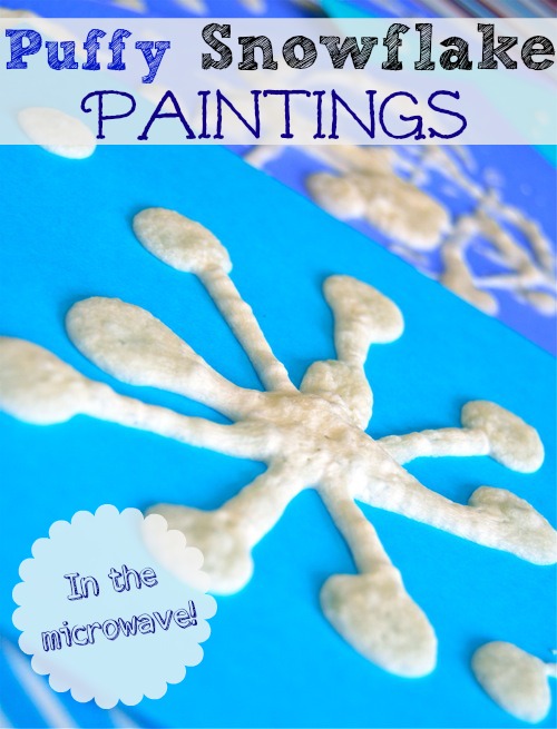 Puffy Paint Snowflake Craft - Happy Toddler Playtime