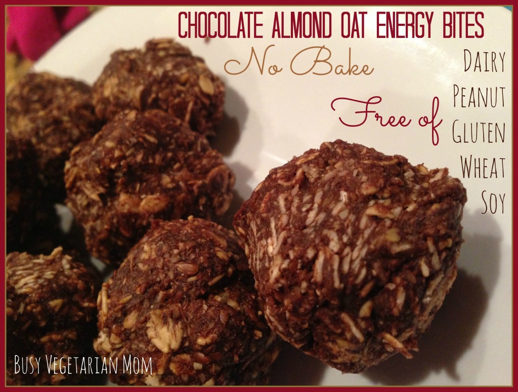 chocolate almond oat energy bites