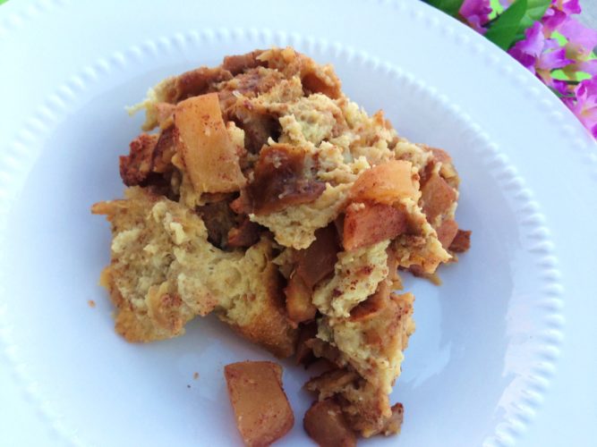 Healthier Slow Cooker Apple Bread Pudding