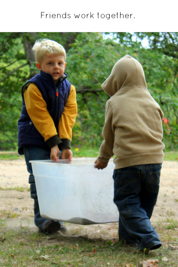 teaching kids how to work together with friends