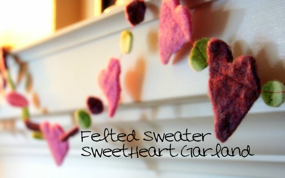 Felted Heart Garland