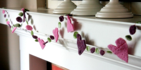 Felted Heart Garland