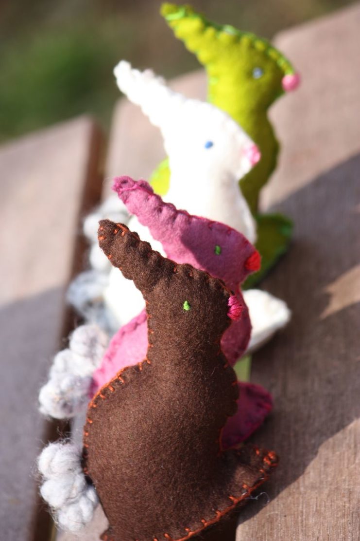 Mini Felt Bunnies from buzzmills - Inner Child Fun
