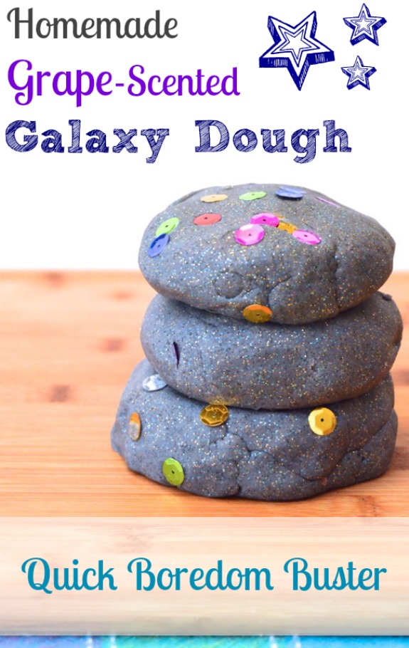 Galaxy Play Dough Grape Scented Black Glittery Dough Space Dough