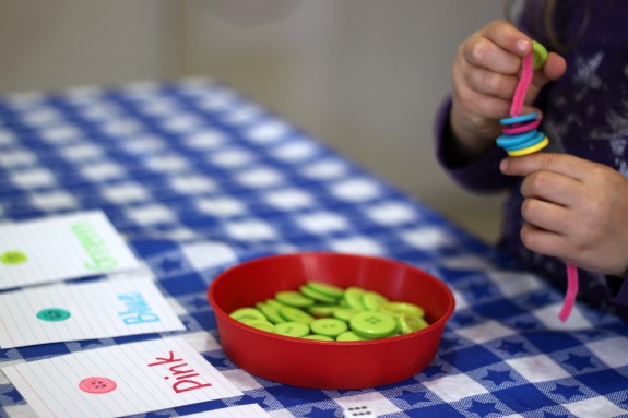 DIY Button Flower Learning Game for Kids