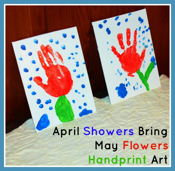 April Showers Bring May Flowers Handprint Art