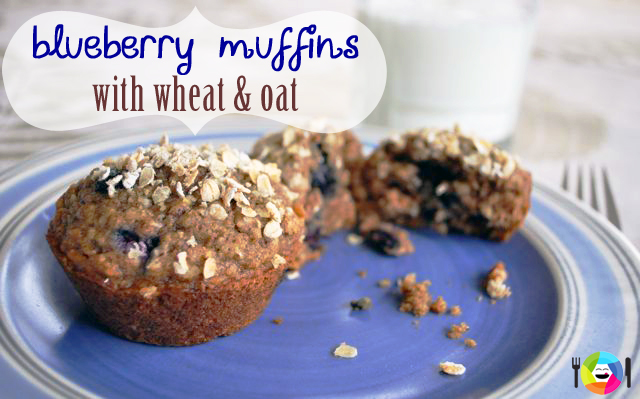 Blueberry Wheat and Oat Muffins Recipe 