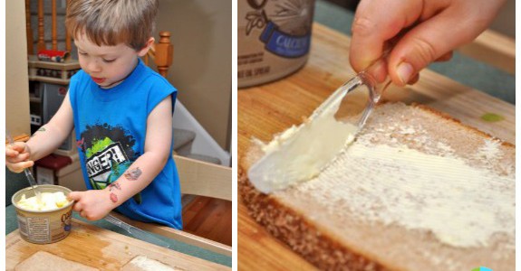 Healthy Grilled Cheese Sandwiches - Have Your Child Spread the Butter