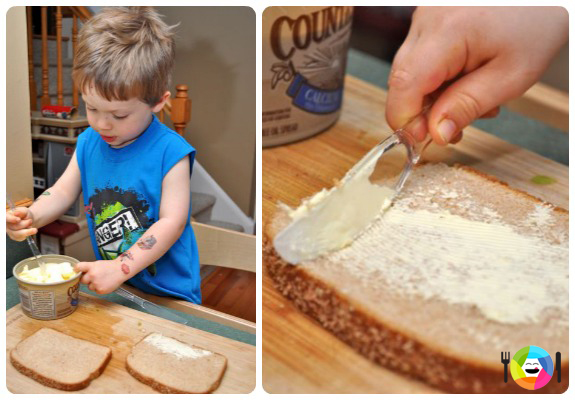 Healthy Grilled Cheese Sandwiches - Have Your Child Spread the Butter