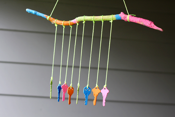 Recycled Craft for Kids - Key Wind Chime