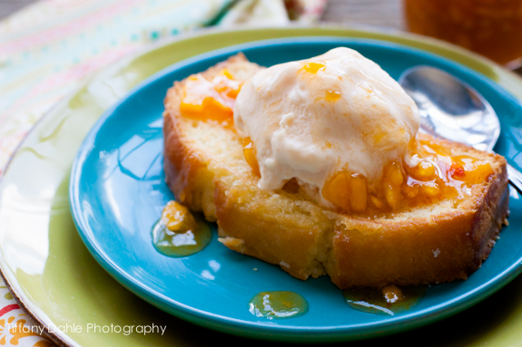 Homemade peach ice cream