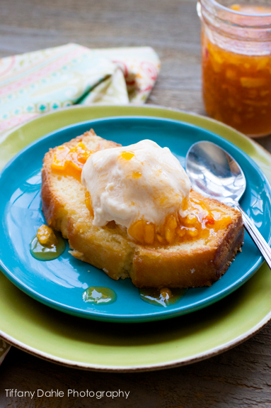 Homemade peach ice cream