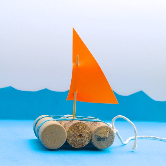 How to make a cork sail boat 