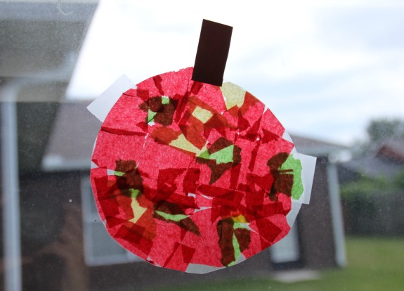 Fall Themed Apple Suncatcher Craft