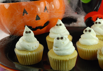 Halloween Food Ideas - Ghost Cupcakes - Inner Child Food