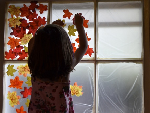 Decorate a Window for Fall