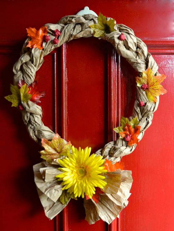 Easy Recycled Crafts - Fall Wreaths - Inner Child Fun