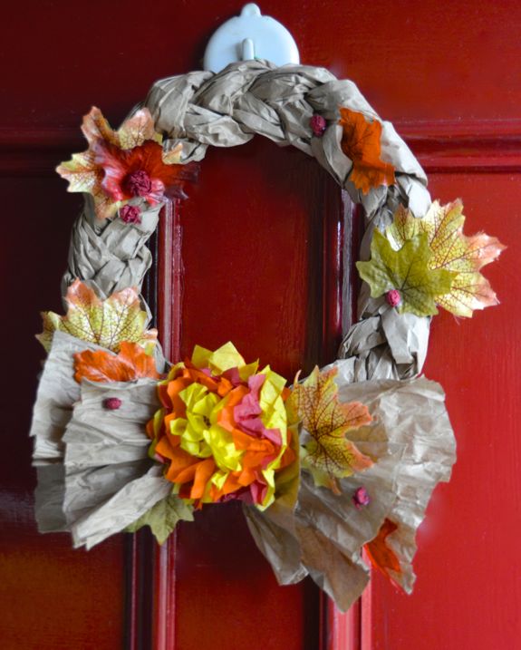 Easy Recycled Crafts - Fall Wreaths