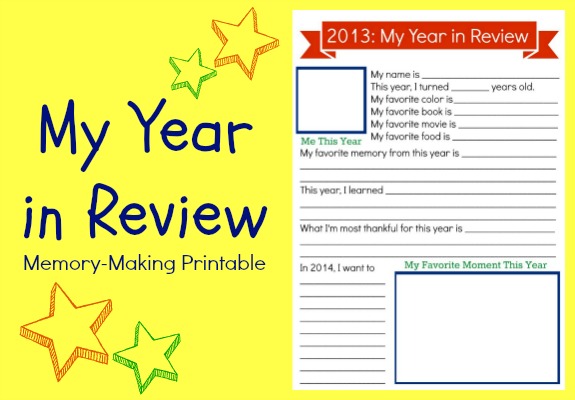 Reflect on the previous year as you celebrate the New Year with this free printable!