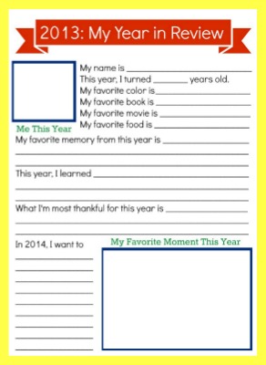 Reflect on the previous year as you celebrate the New Year with this free printable!