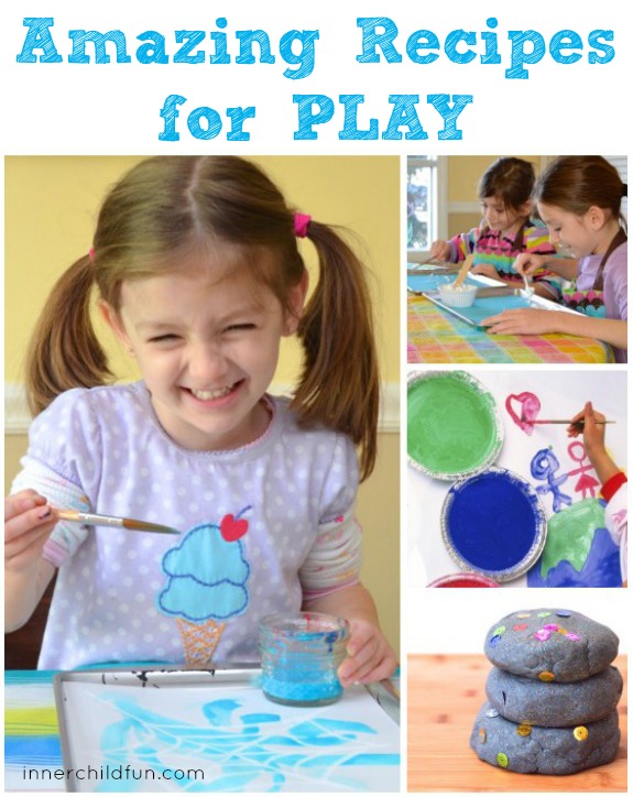 Your Guide to Amazing Recipes for Play -- homemade paint, sidewalk chalk, bubble solution, play dough, and more!