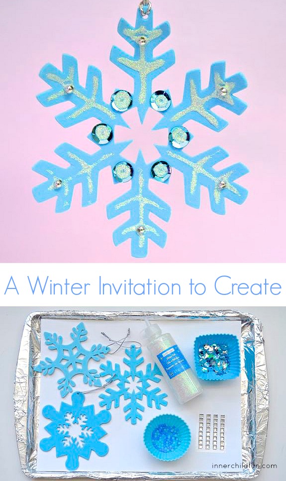 Fine Motor Craft - Winter Snowflake Ornaments