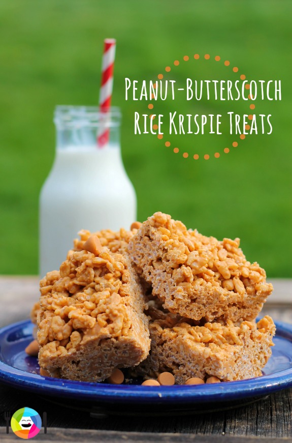 Peanut-butterscotch rice krispie treats