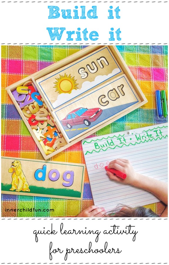 Build It! Write it! Quick learning activity for preschoolers