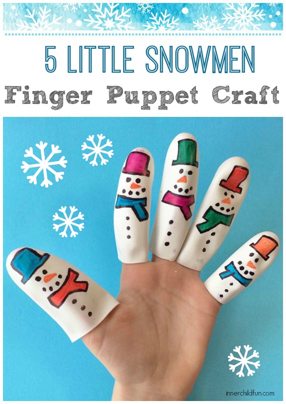 5 Little Snowmen Finger Puppet Craft