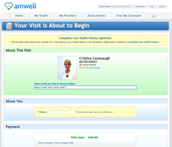 New Telehealth Service - Amwell