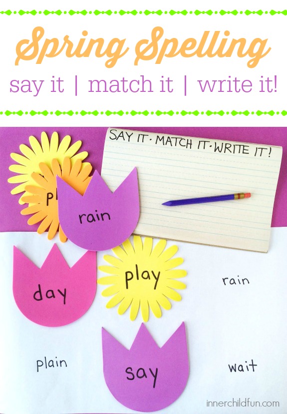 Spring Spelling -- Say it, Match it, Write it!