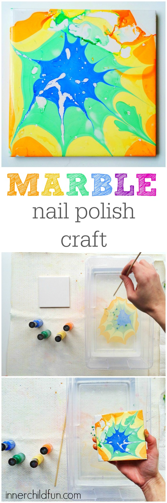 Marble Nail Polish Craft -- step by step tutorial (with video)