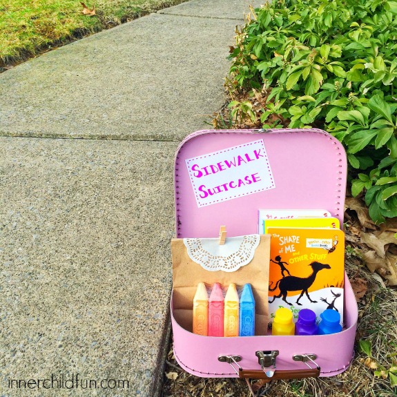 Fun Outdoor Activity Idea -- Sidewalk Suitcase