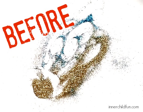 How to Clean Up Glitter -- Before 