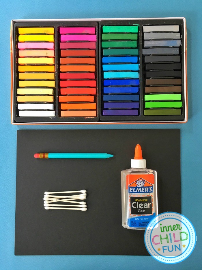 Chalk and Glue Art Project for Kids