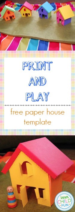 Printable Paper House Template from innerchildfun.com