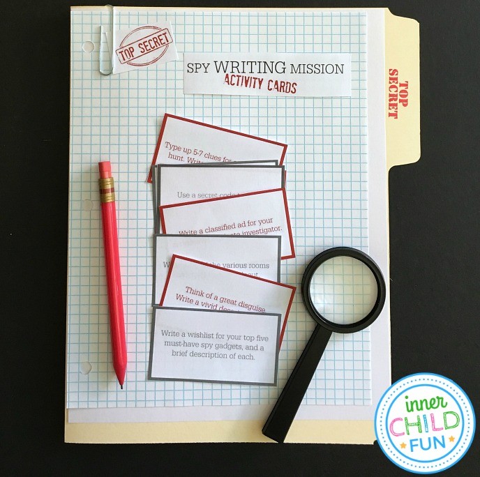 Top Secret Spy Writing Mission Activity Cards