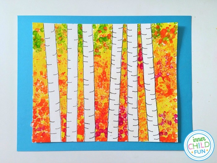 Fall Art Project for Kids - finished painting