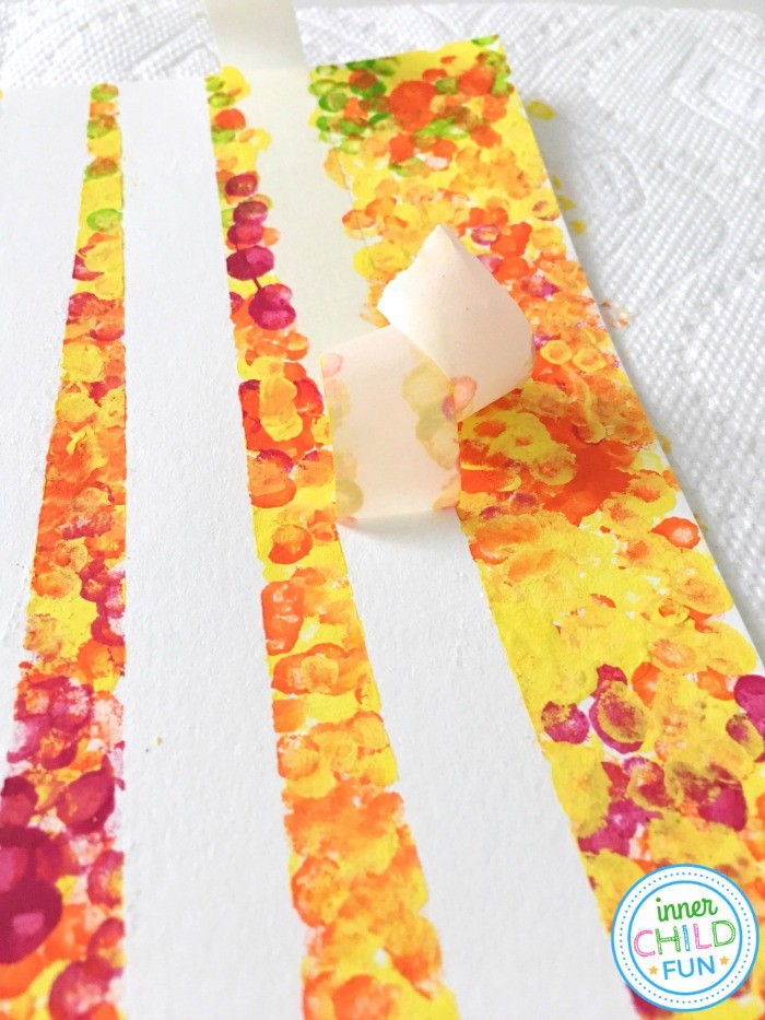 Fall Art Project for Kids - masking tape