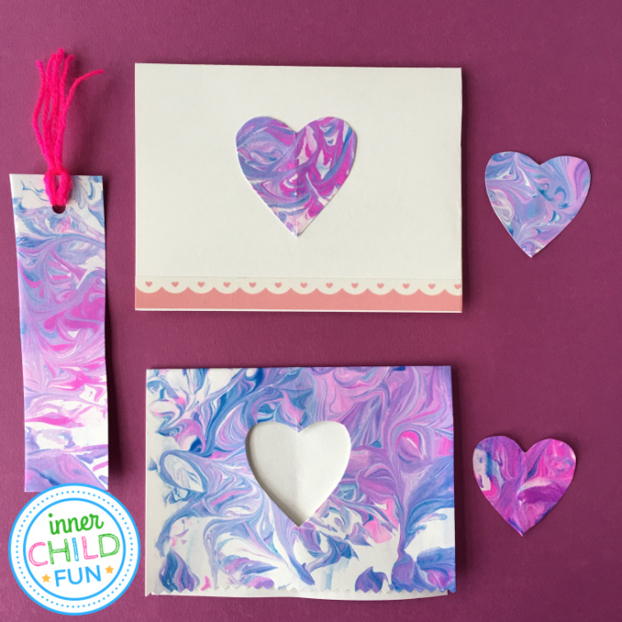 Marble Painted Valentines - Gift Kids Can Make