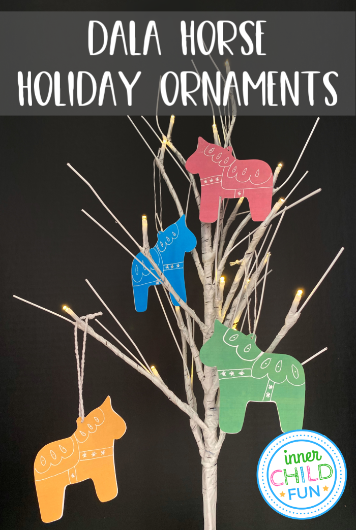 Dala Horse Ornaments with Printable Template