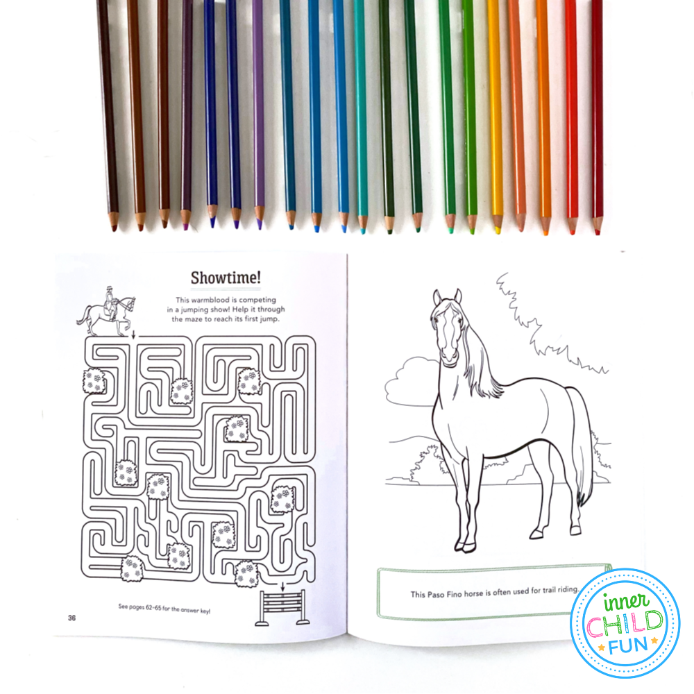 HORSES! Coloring and Activity Book for Kids