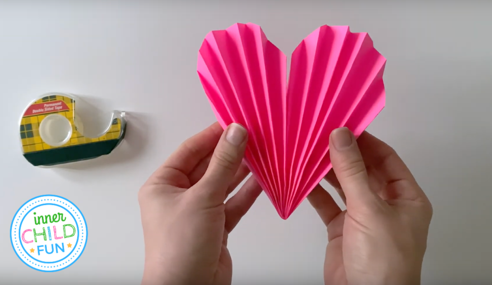 Carefully open up to reveal your paper heart.