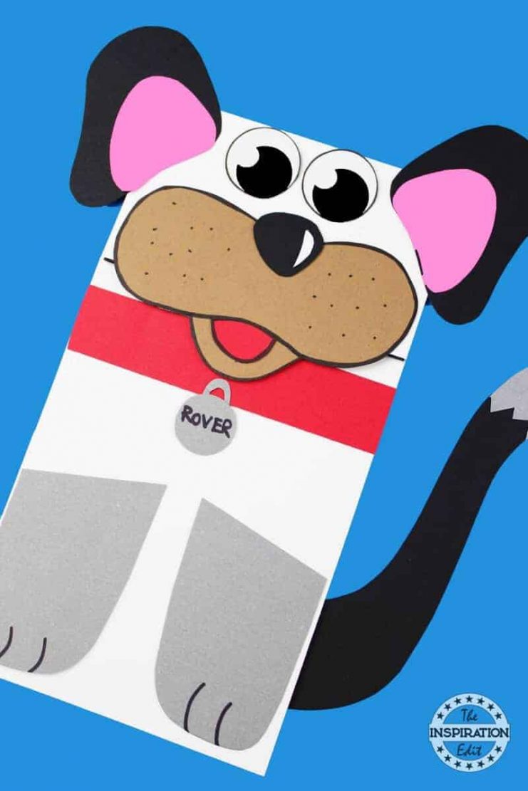 Easy Paper Dog Hand Puppet for Kids - Red Ted Art - Kids Crafts