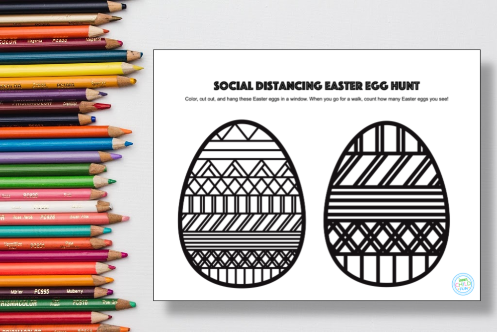 Social Distancing Easter Egg Hunt - free printable