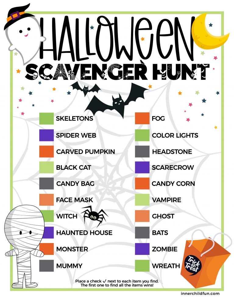 Halloween Scavenger Hunt Free Printable